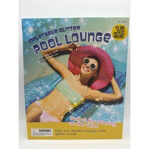 Inflatable Glitter Pool Lounge 67.3" X 26.4" X 9.8" Durable Design Full-Size Gli